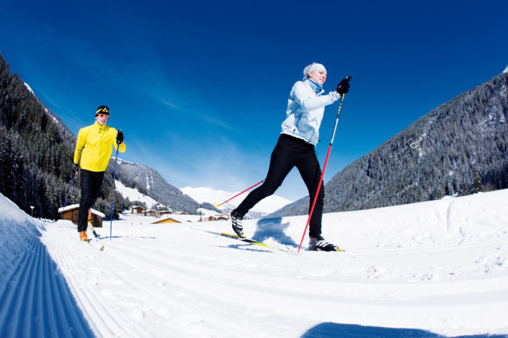 Cross-country skiing in Hintertux.