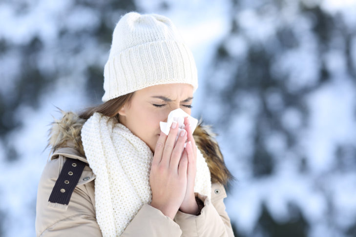 Nosebleeds on a skiing holiday can happen.