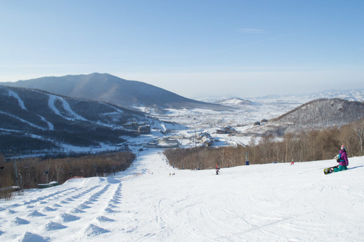 Great view while skiing in China.