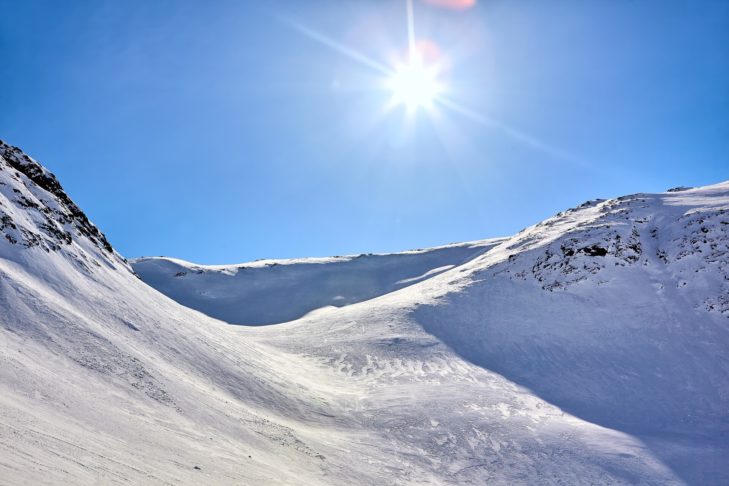 Glittering white snow in Greenland.