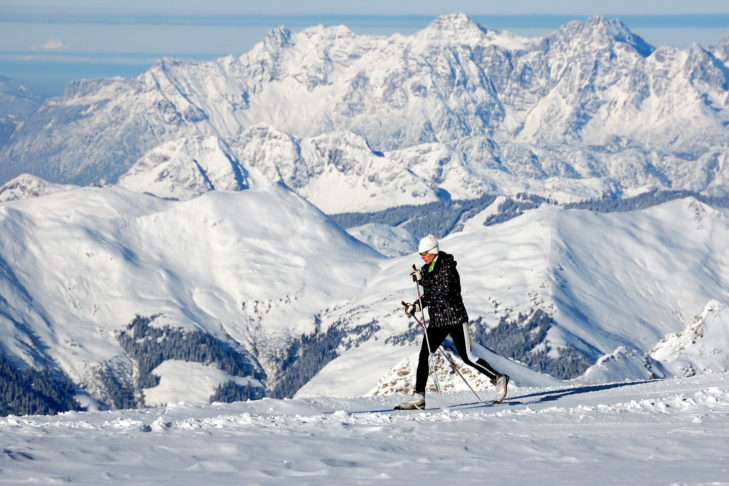 Cross-country skiing in "SalzburgerLand" is even possible on the glacier in Kaprun