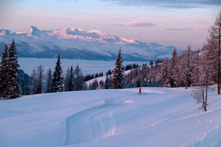 Cross-country skiing allows you to experience the landscape to the fullest.