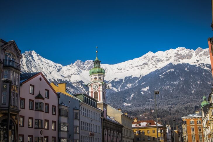 Innsbruck is the perfect city break destination for winter sports enthusiasts due to its proximity to the ski resorts in the surrounding mountains.