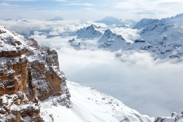 The Italian mountain group Marmolada is located in the Dolomites and is also known as the Queen of the Dolomites.