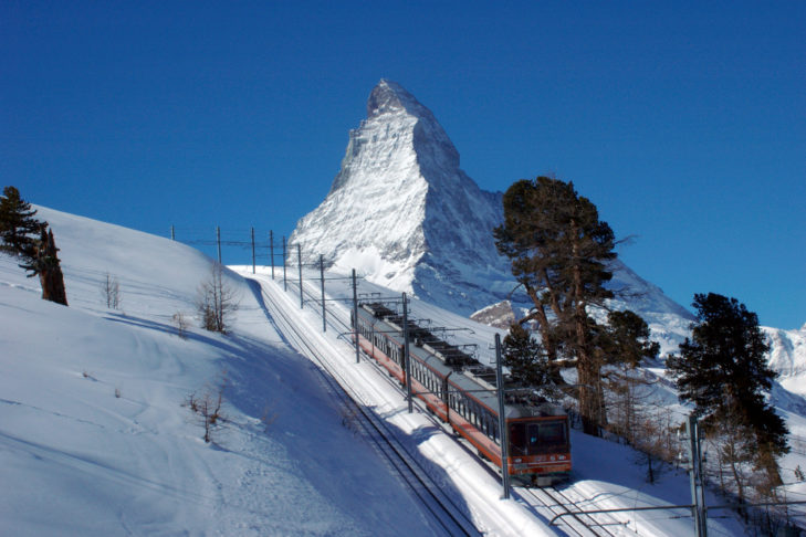 The Gornergrat cable car on your way to the summit.