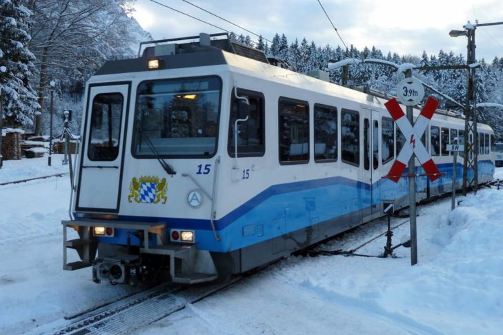 The Bavarian Zugspitze Railway runs from Garmisch to the Zugspitze.