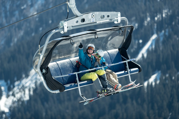 There is plenty of time to enjoy the view of the surrounding mountains on the lift.