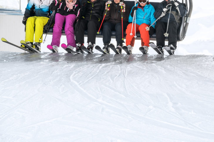 When the chairlifts are full, it can be difficult to get off.