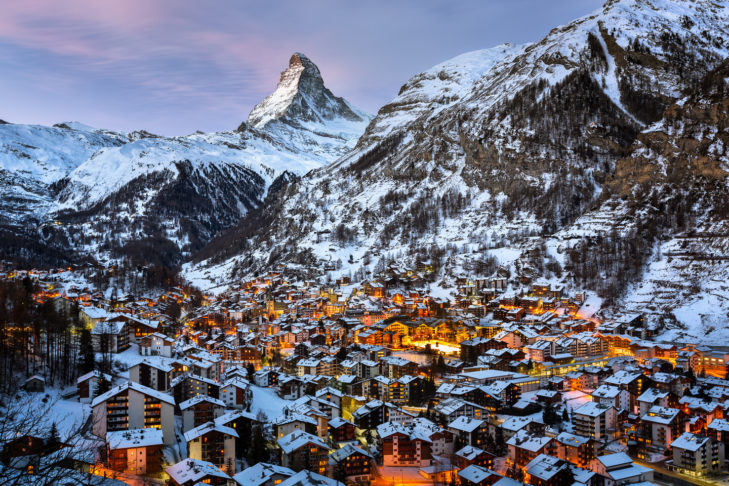 In Zermatt at the Matterhorn, the car has to stay outside.