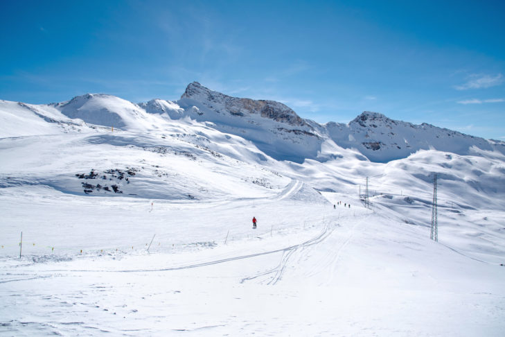 Winter sports enthusiasts can find plenty of powder snow on the southern side of the world-famous Matterhorn in the Italian ski resort of Breuil-Cervinia Valtournenche every year
