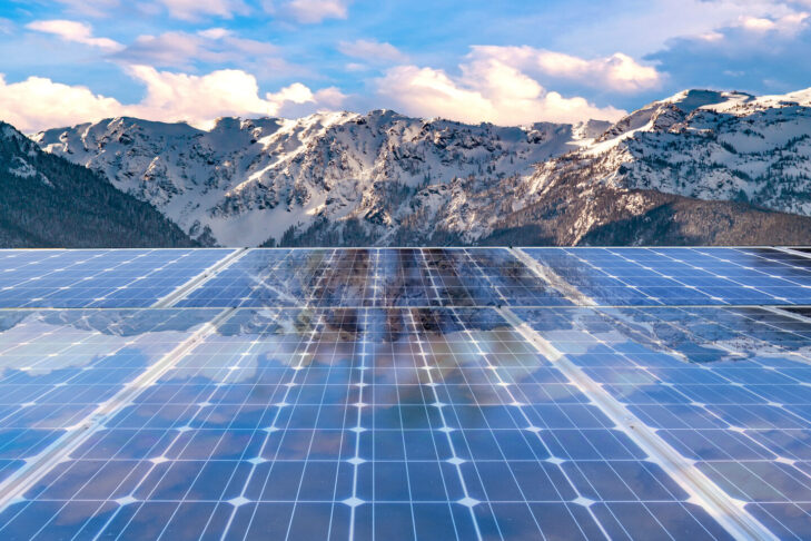 As in many other ski resorts, part of the energy required in Davos Klosters is now produced by solar panels.
