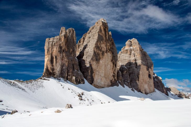 The 3 Peaks are among the most striking peaks in South Tyrol and part of the Dolomites, UNESCO World Heritage Site.