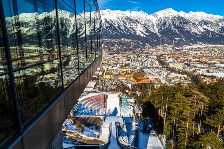 The Bergisel ski jump in Innsbruck traditionally hosts the third and penultimate competition of the Four Hills Tournament series