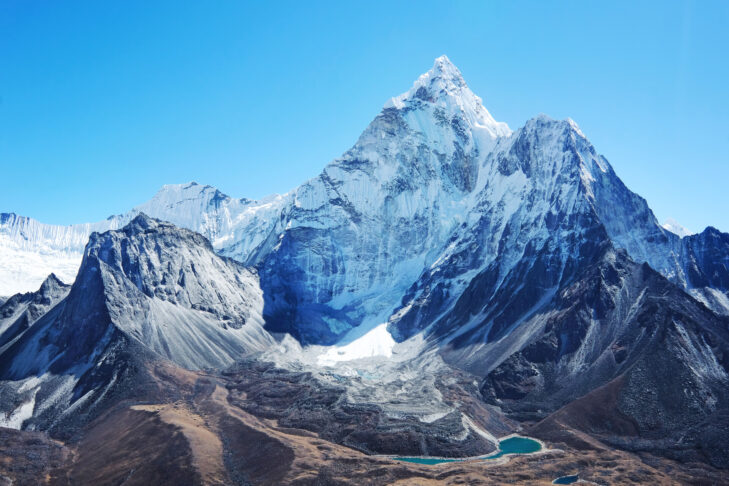 At 8,848 m, Mount Everest is not only the highest mountain in Asia, but also the ‘Roof of the World’.