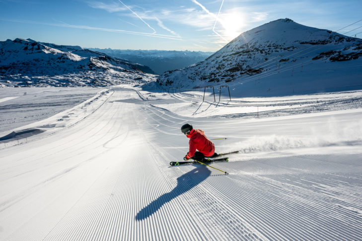 The Flims-Laax-Falera ski area is considered by many winter sports enthusiasts to be the absolute freestyle Mecca, but there are also over 180 kilometres of perfectly groomed pistes to explore