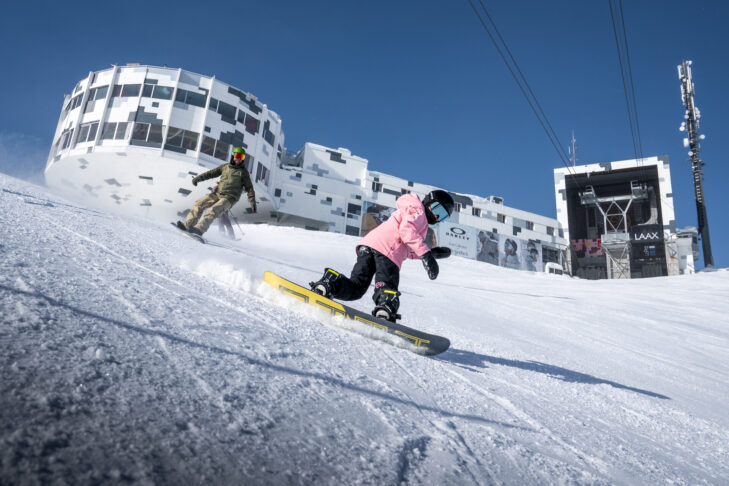 Flims-Laax-Falera in Switzerland is a mecca for snowboarders and freestylers, who can test their skills in the world’s largest halfpipe, among other attractions.