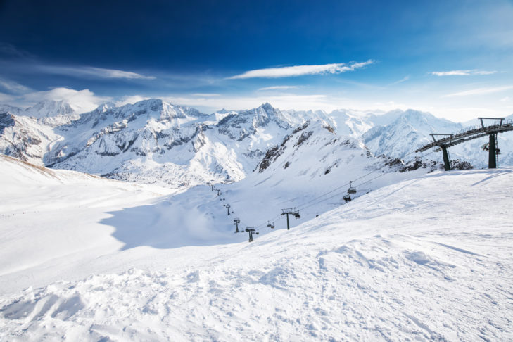 Uitzicht op het skigbied Adamello Ski.