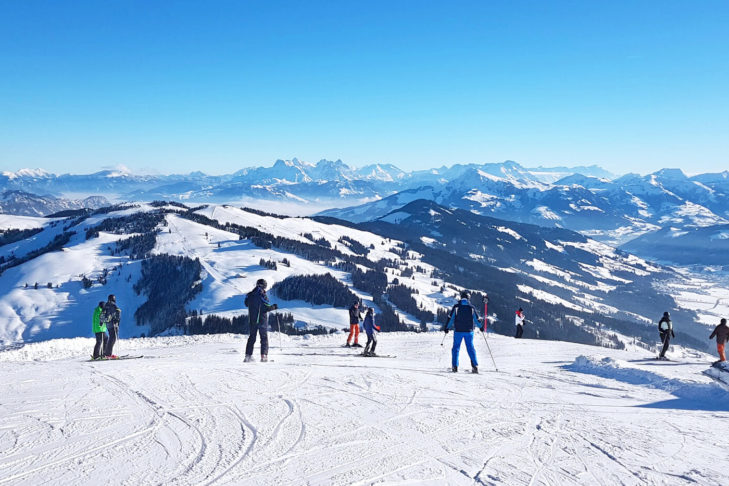 In de SkiWelt Wilder Kaiser-Brixental kunnen gezinnen ook genieten van een prachtig bergpanorama.