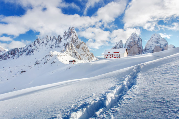 De Dreizinnenhütte is de perfecte bestemming om te genieten van het fantastische uitzicht op de Drie Pieken.