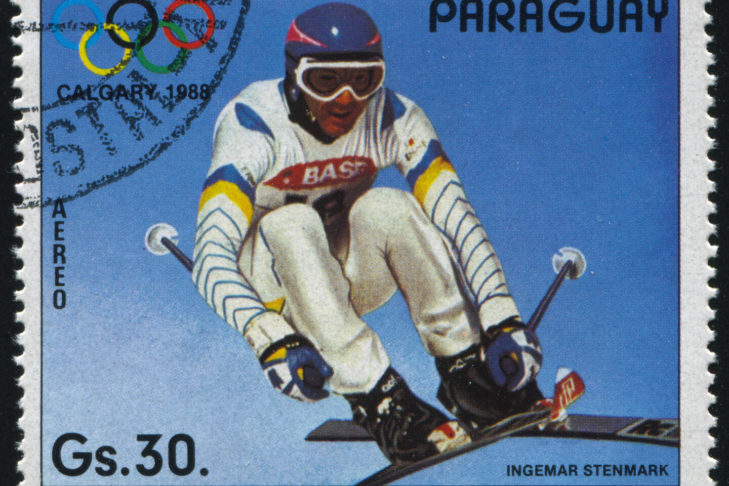 Ingemar Stenmark was de absolute superster van het skiën in de jaren 1970, en er werden zelfs postzegels aan hem gewijd buiten zijn geboorteland Zweden.