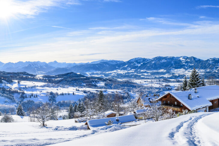 De Allgäu wordt een echt winterparadijs in de winter.