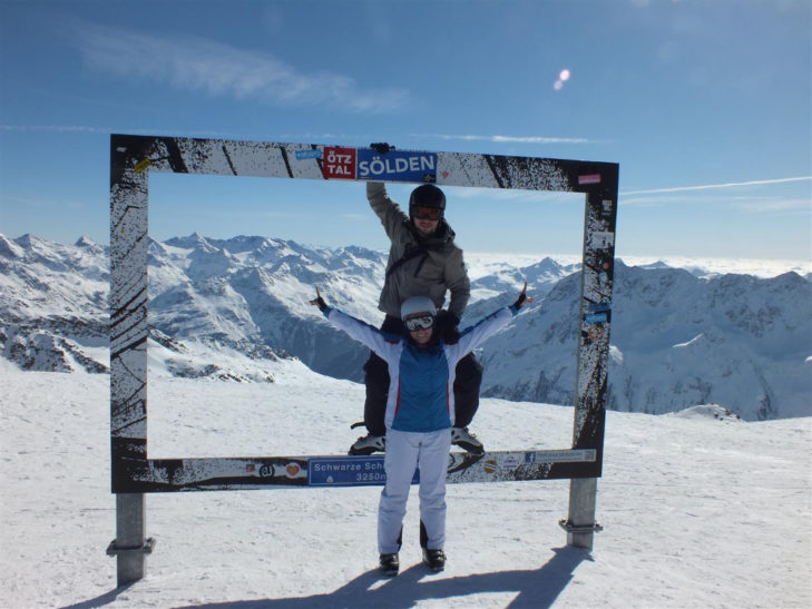 Fotorahmen an der Schwarzen Schneid in Sölden.
