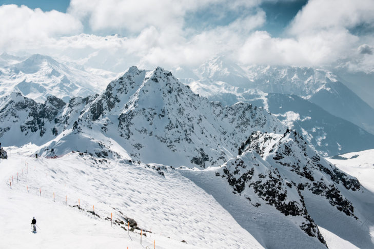 Die Mont-Fort Buckelpiste in der Schweiz.