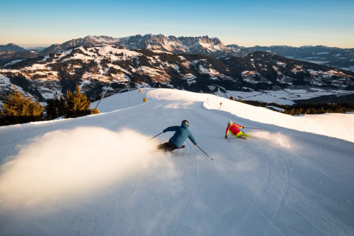 Die SkiWelt Wilder Kaiser - Brixental ist mit fast 120 blauen Pistenkilometern eines der besten Skigebiete für Anfänger in den Alpen.