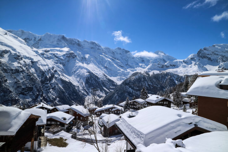 Ein weiterer autofreier Skiort: Mürren-Schilthorn.