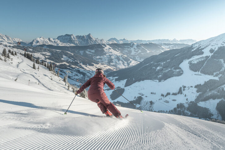 Satte 270 Pistenkilometer warten im Skigebiet Skicircus Saalbach Hinterglemm Leogang Fieberbrunn, einem der beliebtesten seiner Art im gesamten Alpenraum.