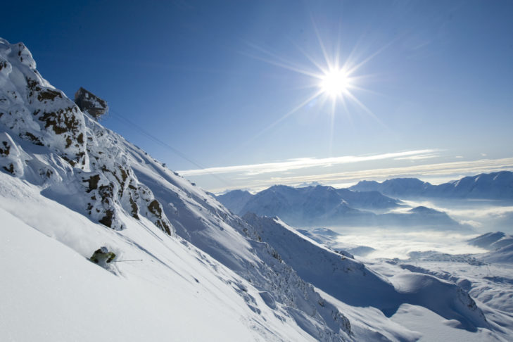 Słońce w pełni w Alpe d’Huez.