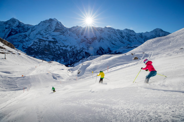 Najlepsze warunki narciarskie na Schilthorn. 