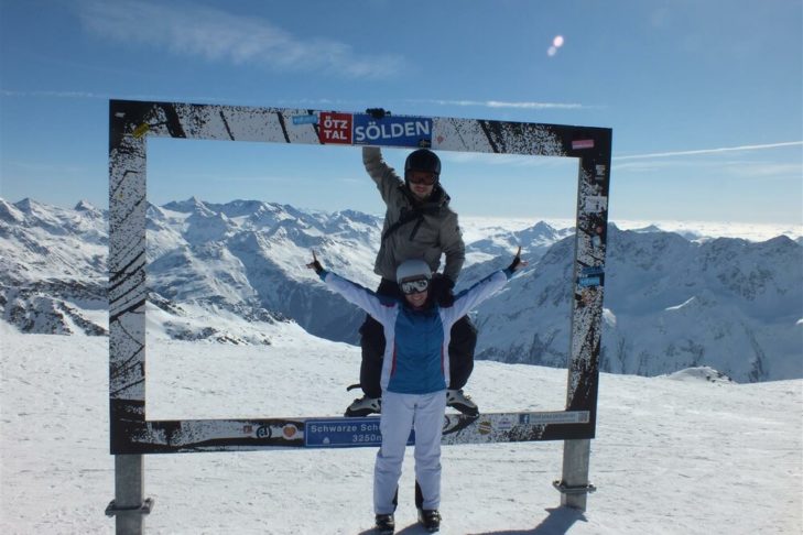 Ramka do zdjęć w Schwarze Schneid w Sölden.