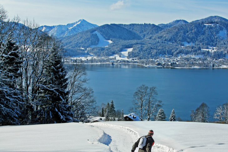 La pista da slittino di Wallberg colpisce per la fantastica vista sul lago Tegernsee.