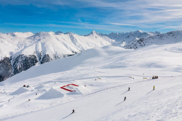 Il comprensorio sciistico di Livigno offre una vasta scelta di piste divertenti, tra cui due snowpark.