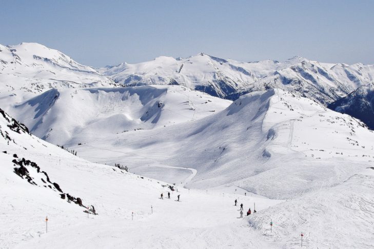 Le numerose piste del comprensorio sciistico di Whistler Blackcomb sono adatte a tutti i livelli di abilità.
