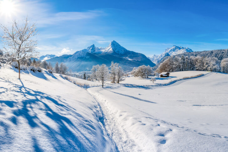 Der berühmte Watzmann in den Berchtesgadener Alpen.