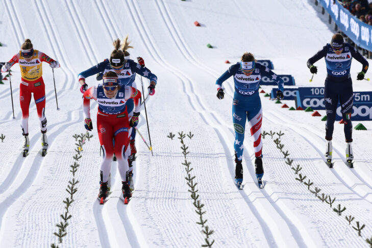 På mange etaper af Tour de Ski afgøres sejren på løjpen som regel først i slutspurten på målstregen.