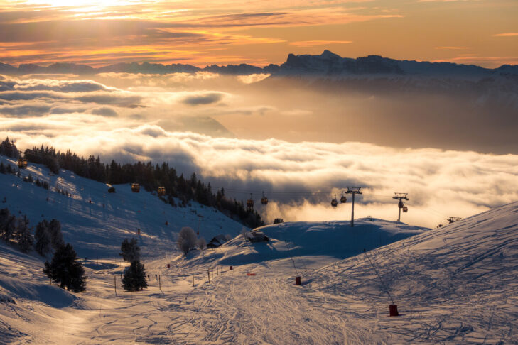 I skisportsstedet Chamrousse trives især begyndere og børn rigtig godt på de lette pister i løbet af nytårsaften og nytårsdag.