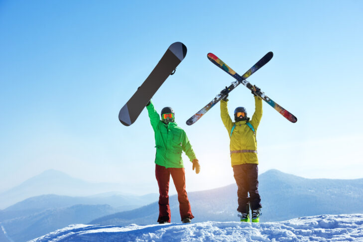 Snowboard eller ski? Også for begyndere er det oftest et spørgsmål om smag.